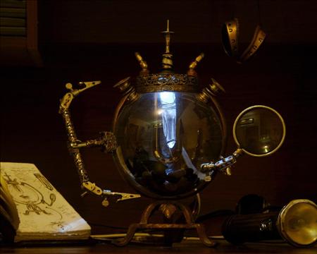 The means for aquatic observation of channeled aetheric energies - Steampunk Fishbowl