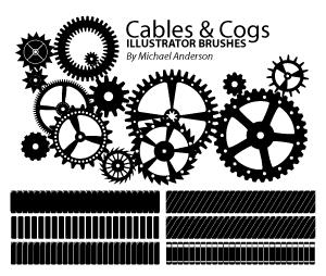 Cogs and Cables Illustrator Brushes